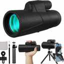 Monocular Telescope 12x50 High Powered for Adults, Waterproof Fogproof with Smartphone Adapter & Tripod, BAK4 Prism FMC Lens for Bird Watching Hunting Concerts Stargazing, Gift for Family