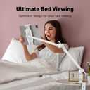 AboveTEK Tablet Stand Holder for Desk & Bed, Aluminum iPad Holder Arm with 360° Rotating Clamp, Adjustable Phone Stand Compatible with 4.7"-13.5" iPad Pro/Air/Mini, iPhone, Galaxy Tab- White