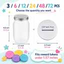 Roowest 72 Pcs Coin Jars for Behavior Tokens Bulk Plastic Reward Jars for Kids Token Classroom Behavior Management Back to School Supplies Teacher Tools