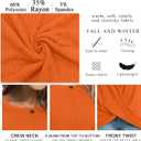 HOTGIFT Womens Tunic Tops Long Sleeve Shirts Fall Winter Casual Crewneck Sweaters Front Twist For Leggings (Orange)