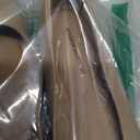 Amazon Essentials Women's Pointed-Toe Ballet Flat, Beige Faux Leather, 8