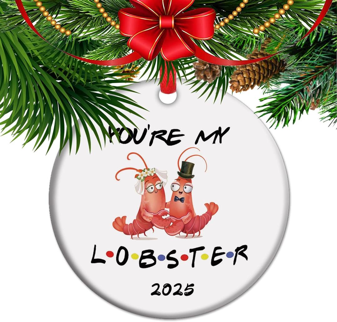 Youre My Lobster Just Married Ornament 2025 Newlyweds Wedding Gift Anniversary Ceramic Keepsake Couples Love Gift (C2)