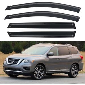 Window Visors Rain Guards for 2013-2021 Nissan Pathfinder, Out-Channel Window Vent Wind Deflectors Visors Shades for 13-21 Pathfinder S SV SL Platinum