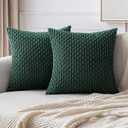 MIULEE Corduroy Decorative Throw Pillow Covers Pack of 2 Soft Striped Pillows Pillowcases with Broad Edge Winter Modern Boho Home Decor for Couch Sofa Bed 20x20 Inch