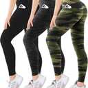 Blisset 3 Pack High Waisted Leggings for Women with Pockets Soft Active Tummy Control Pants for Yoga Running & Daily Wear