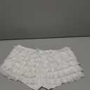 Women Ruffle Bloomers Lolita Fairy Short Y2K Mesh Lace Pumpkin Sexy Layered Pettipants Boy Shorts (Small, White)