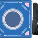 Mahjong Learning Mat(33"X33")，Neoprene Mahjong Mat for Table，Non-Slip, Noise-Reducing Mahjong Table Mat for American (Blue)