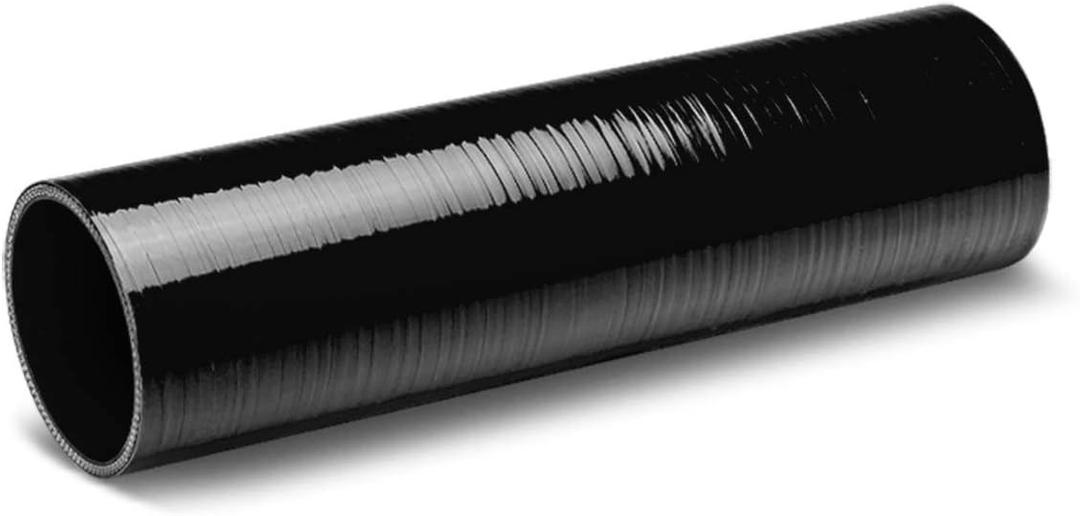 Auto Dynasty 3 inches Straight 12 inches Long Turbo/Intercooler/Intake Piping Coupler Silicone Hose (Black)