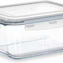 Large Glass Food Storage Container - Baking Containers with Hinged Locking Lids. 100% Leak Proof. 12 Cups / 3000 ml