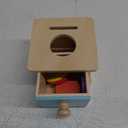 Adena Montessori Infant Toddlers Coin Box Montessori Toys for 6-12 Months Babies 1 Year 2 Year Old (2 in 1,Coin&Ball, Blue Door)