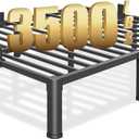 16 Inch King Size Bed Frame With Round Corner Legs And Headboard Hole Mattress Slide Stopper 3500 lbs Heavy Duty Metal Platform, Steel Slat Support, No Box Spring Needed, Easy Assembly, Noise Free