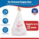 Fuxury 1000 Count Thank You Plastic Bags (11.5" x 6.5" x 21") White, T-shirt, Grocery, Take Out, To Go, Retail Shopping Bags in Bulk (Made in USA)