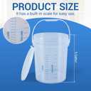 Lounsweer 2 Pack 5 Gallon Clear Bucket with Lid Handle, Round, White