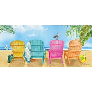 Evergreen Flag Sassafras Beach Chairs Interchangeable Entrance Doormat | Indoor and Outdoor | 22-inches x 10-inches | Non-Slip Backing | All-Season | Low Profile | Home Decor