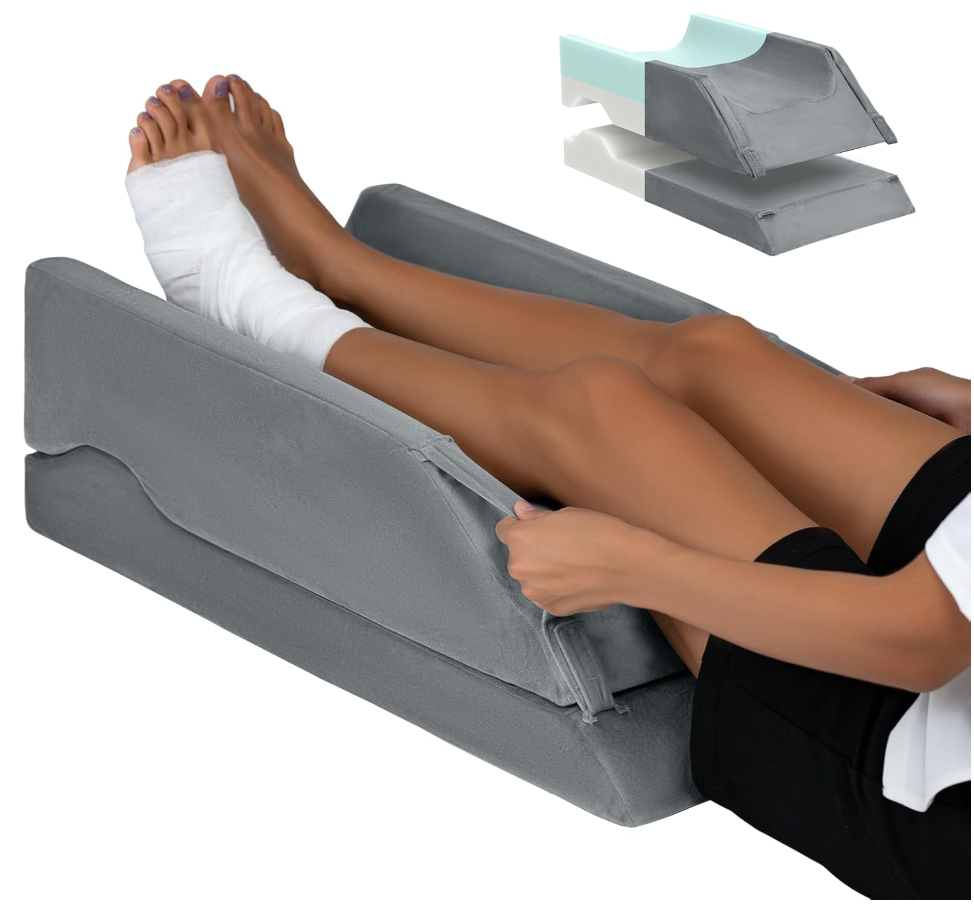 Adjustable Leg Elevating Pillow After Surgery, Foot Wedge Pillows for Legs Hip Ankles Pain Relief, Knee Replacement Recovery, Blood Circulation, Sleeping, Rest