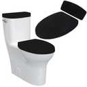 Sliverdew Toilet Lid Cover and Toilet Tank Lid Cover Toilet Cover with Elastic Bottom Fabric Cover for A Lid Toilet Tank Toilet Top Cover Back of Toilet Tank Cover Replacement (Black)