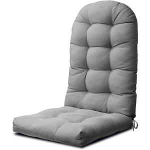 Rocking Chair Cushion Premium Tufted Pads Non-Skid Slip Backed Set of Upper and Lower with Ties, 24 in x 20 in | 20 inches x 20 inches (Gray)