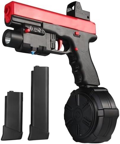 Gel Toys X2,Full Auto Gel Toys X2 with Goggles and Drum,for Christmas Easter Outdoor Games, Ages 14 Years Old and up and Adults,Red