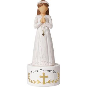 First Communion Gift for Girls8.3'' First Holy Communion Girl Figurine with Keepsake Box, Thoughtful Catholic Gift for Daughter, Granddaughter, or Goddaughter, Meaningful Christian Present