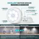 Alivation Motion Sensor Light Indoor, LED Closet Light Battery Operated, Night Light Under Cabinet Lighting, 3 AA Battery Powered, Puck Lights for Wall, Stair, Dimmable (6 Pack)
