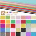 OcePor Glitter Cardstock, 105 Sheets in 35 Colors Cardstock, Glitter Paper for Cricut, Crafts and DIY, 8.5x11Shimmer for Birthday, Wedding Party Decor(92 lb/250 gsm)