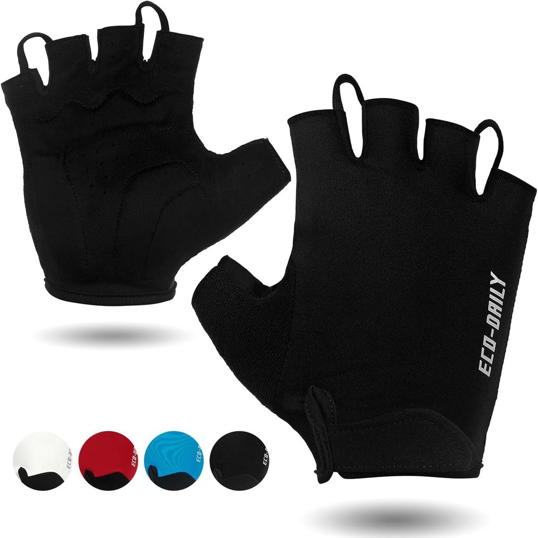Cycling Gloves for Men Women Padded Mountain Bike Gloves Lightweight Half Finger Gloves Anti-Slip Shock-Absorbing for MTB Road Biking Fitness, Medium