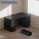 Pamray 47 Inch Computer Desk with 8 Fabric Drawers for Home Office Work