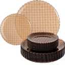Festiva 60PCS Clear Brown Plastic Plates - Heavy Duty Weave Pattern Fancy Disposable Plates -serve for 30 guests Include 30PCS 10" & 30PCS 7" Plates for Birthday&Easter Party(Mocha Mousse)