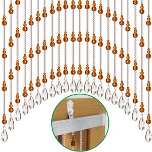 Assembled Crystal Beaded Door Curtain, Door String Beads Curtains for Doorways Hippie Window Closet Door Way Bead Hangings Curtain (Yellow, 25 Strings) Assembled Crystal Beaded Door Curtain, Door String Beads Curtains for Doorways Hippie Window Closet Door Way Bead Hangings Curtain (Yellow, 25 Strings)