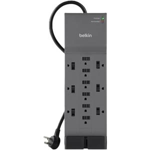 Belkin 12-Outlet Surge Protector Power Strip w/ 12 AC Outlets & 8ft Flat Plug, UL-Listed Heavy-Duty Extension Cord for Home, Office, Travel, Computer, Laptop, Charger - 3,940 Joules of Protection