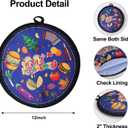 2 PACK Tortilla Warmers, Premium Insulated Fabric Pouch, Tortilla Holder, Keeps Tacos, Naan, Pizza Warm (Orange+Bule)