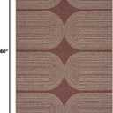 LIVEBOX Modern Rainbow Easy Jute Rug, 3x5 Outdoor Patio Rugs Washable Rugs for Entryway Farmhouse Classroom Office Rug, Non Slip Indoor Door Mat Porch Carpet for Guestroom Decor(3'x5', Brick Red)