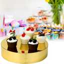 11.8''Gold Mirror Cake Stand Acrylic Dessert Table Display Holder, Round Cake Tray Serving Platter for Party, Wedding, Birthday, Baby Shower, Anniversary