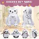 Hollowfly 5 Pcs Owls Plush Toy Gift Set 15.7" Mommy White Owls with 4 Cute Babies Stuffed Animal in Zippered Belly Nurturing Plushies Toy Set for Kid Adults Birthday Birthday Party Favors Gifts
