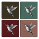 4 Pcs Vintage Hummingbird Gifts Hummingbird Decor Bird Lovers Garden Farmhouse Bathroom Home Girls Room Wall Decor Canvas Wall Art Artwork for Walls Paintings Pictures Framed Art Prints 7.8X7.8 Inch