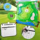 Golf Chipping Game with Stand - 54"x 54" Golf Target Backyard Game Set Includes 24 Sticky Balls, 2 Clubs, 2 Hitting Mats, Portable Golf Game for Chipping Practice for Dads Golfers
