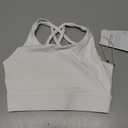 AugIris Girls Sports Bra Training Scoop Neck Cross Back Bras for Teens Kids Sports Comfort Girls Bra Tops White, 5-6Y