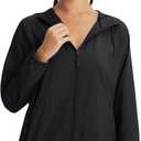 baleaf Women's Sun Jackets No Insert Lightweight Hiking Hoodie UPF 50+ Workout Mosquito Clothes Long Sleeve UV with 2 Pockets, Medium, Black