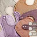 Muslin Baby Bibs for Unisex Boys Girls, Cotton Drool Bibs, Adjustable Newborn Bibs for Drooling and Teething (6 Pack-pink)