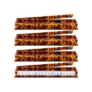 4-Pack Acrylic American Mahjong Racks with Pushers(19.7",Brown),Mahjong Holders for American Mahjong Game Tiles, Scalloped