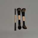 Jessup Face Makeup Brushes 3pcs Double Ended Makeup Brush Set for Foundation Contour Blush Highlight and Powder, Premium Synthetic Make up Brushes Peach Dust T508