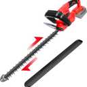 Hedge Trimmer Compatible with Milwaukee 18V Battery (Tool Only), Cordless Bush Trimmer with 1600RPM Brushless Motor, 22 Inches Steel Blade with 3/5'' Cutting Capacity (No Battery)
