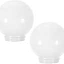 PRETYZOOM 2-Pack 3.93In White Acrylic Spherical Lampshade Replacement Outdoor Ball Lamp Shade for Ceiling Light Fixture Globe Covers