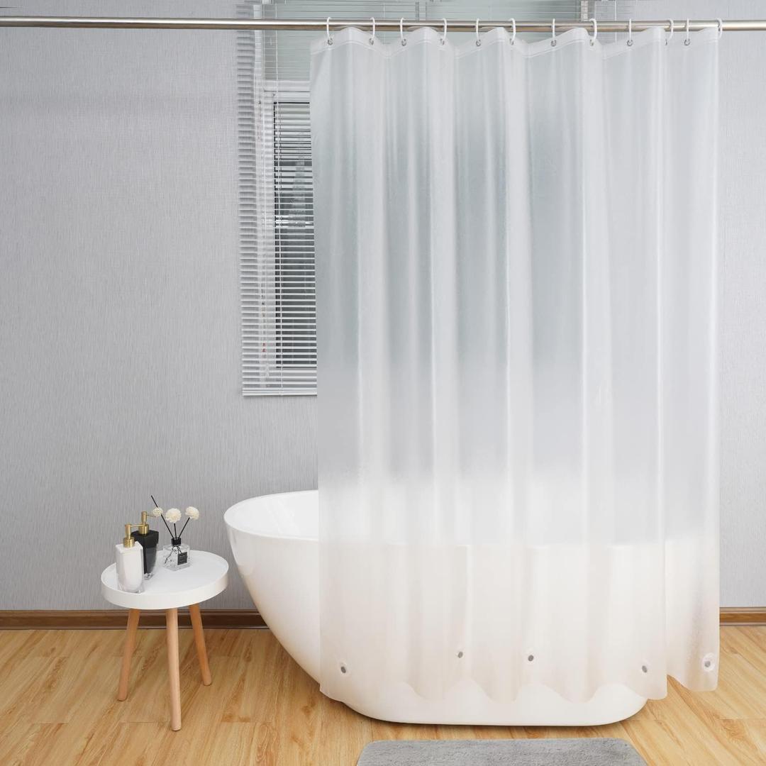 AooHome 72x96 Inch Extra Long Shower Curtain, Eva Frosted Shower Curtain Liner with 5 Bottom Magnets, Water Repellent, Semi Transparent (Pure Translucent)