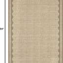 GarveeHome Washable Rugs 5x7 Rug for Living Room, Scalloped 5 x 7 Rug Solid Tan Jute Digital Printing Modern Low-Pile Carpet for Bedroom Dining Nursery Non Slip Mat with Rubber Back