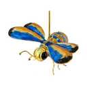 Christmas Decorations for The Holiday - Blue Yellow and Orange Bumble Bee Articulated Cloisonne Metal Christmas Ornament - Decorations for Christmas sdf-5069