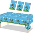 Nyhpar 3PCS Video Game Tablecloth, Super Theme Plastic Tablecover Disposable Table Covers for Game Theme Birthday Party Decorations Supplies, 86.6 x 51.2in (Colourful)
