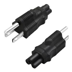 GINTOOYUN 2Pack NEMA 5-15P to IEC320 C5 Adapter, 3 Prong AC Laptop Power Mickey Mouse Plug IEC 60320 C5 Converter, 15A 125V
