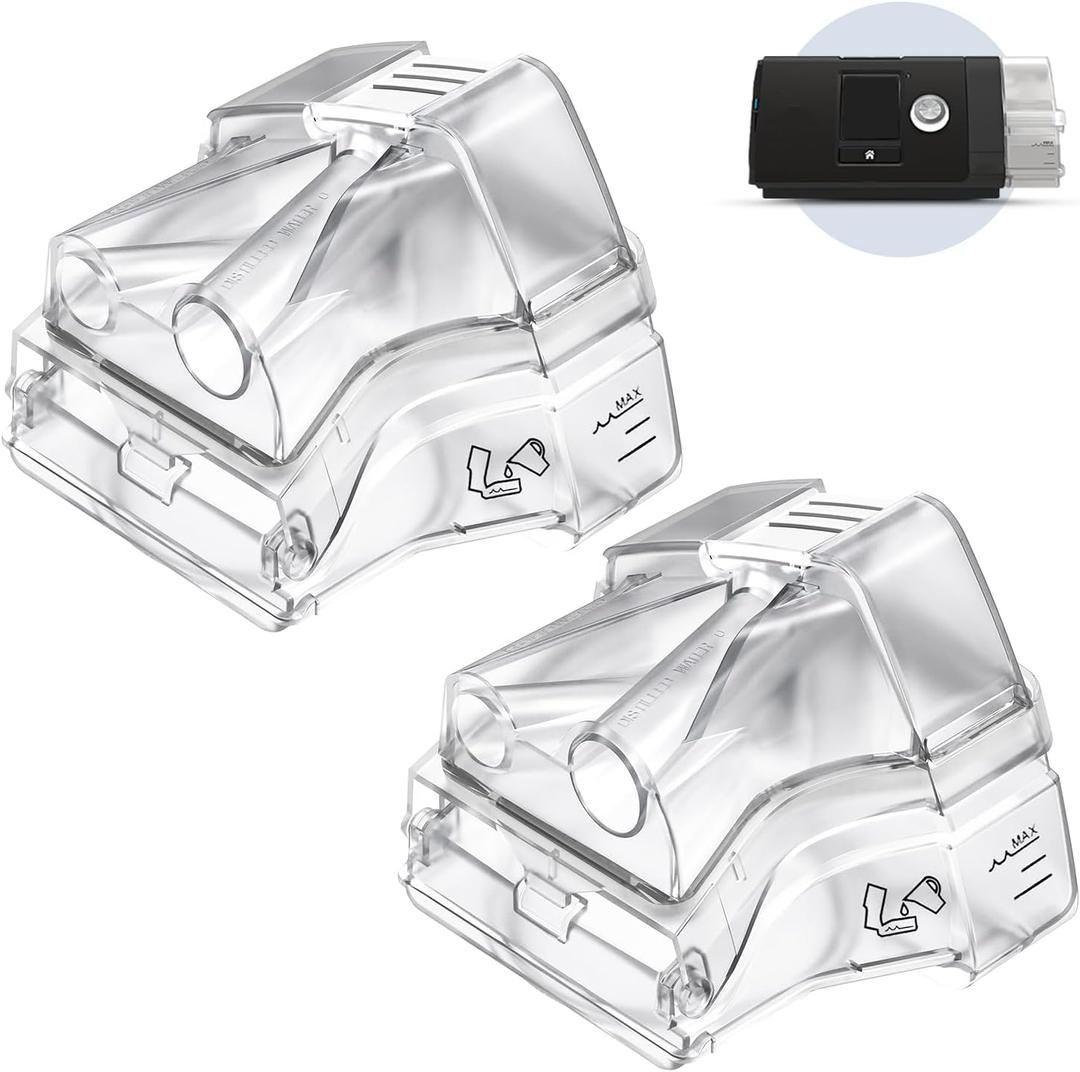 2 Pack Replacement Water Chamber Comparible with Airsense 10 and AirCurve 10, Replacement Humidifier Tank Compatible with S10 Series, CPAP Supplies