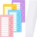 Queekay 4 Pcs Blank Chore Chart Kids Chore Chart, Plastic Checklist Board with 8 Detachable Cardstock to Do List for Home Routine Planning (Purple, Blue, Yellow, Pink)